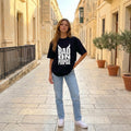 Жена с черна oversized тениска Bad on Purpose noDRAMA