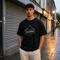 Черна OVERSIZED тениска „CLOSED“ — noDRAMA