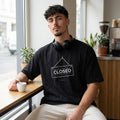 Черна OVERSIZED тениска „CLOSED“ — noDRAMA