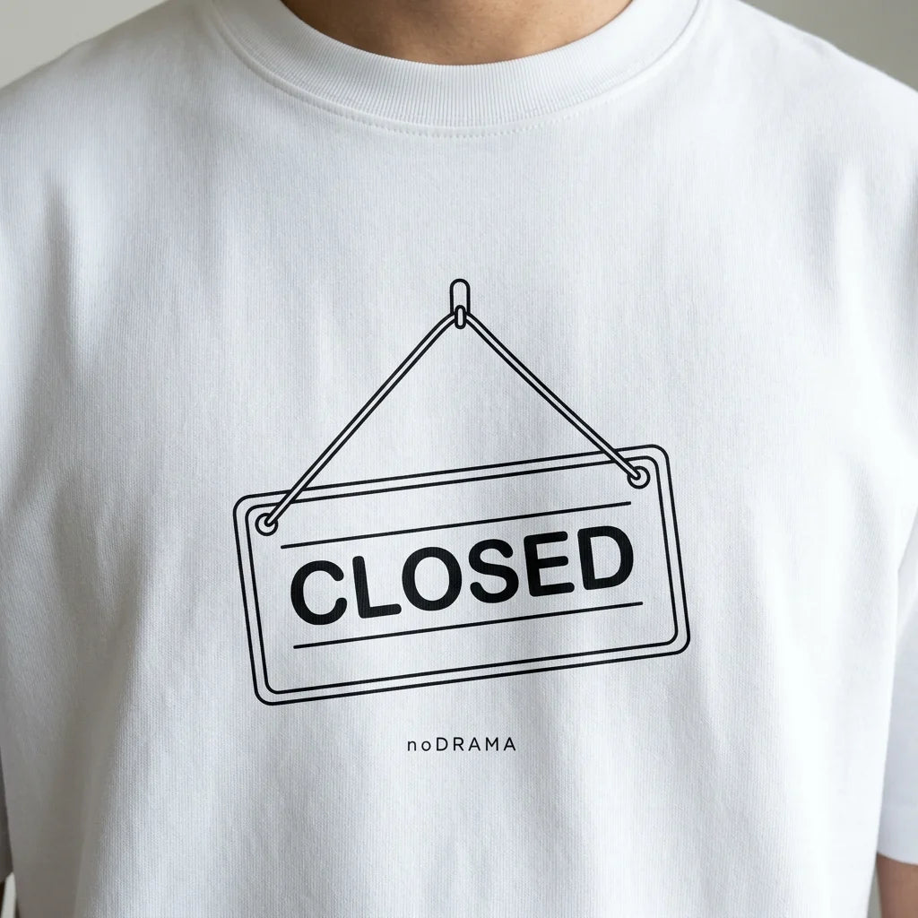Черна OVERSIZED тениска „CLOSED“ — noDRAMA