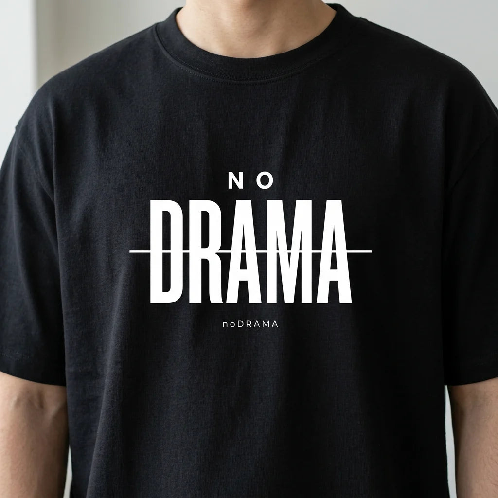 Черна OVERSIZED тениска „NO DRAMA“ — noDRAMA