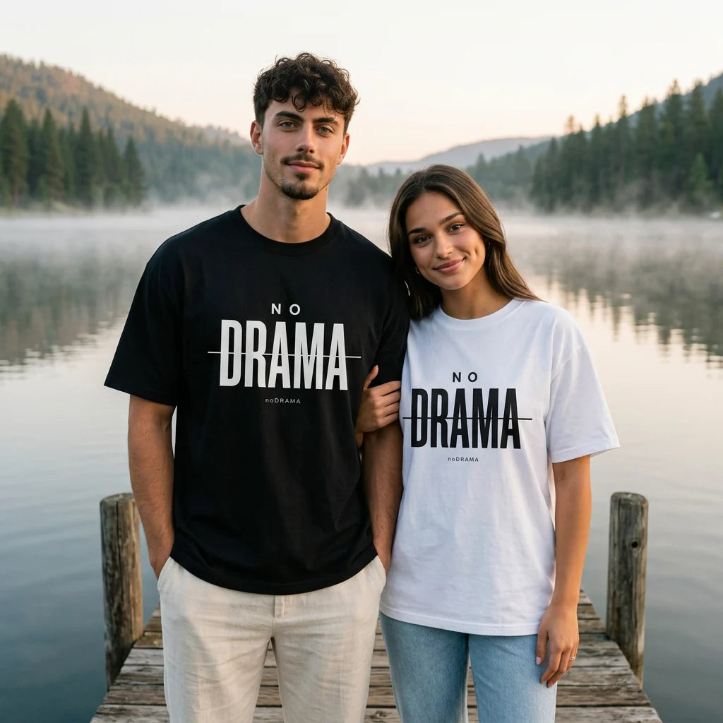 Комплект тениски за двойки „NO DRAMA“ — noDRAMA