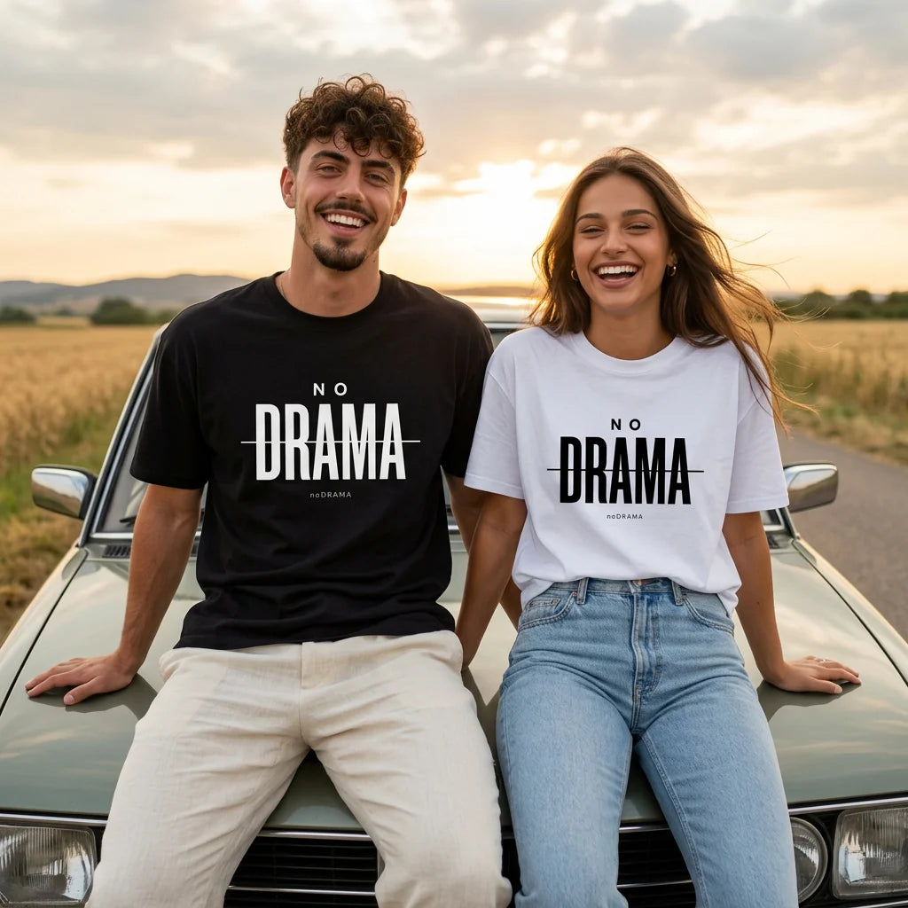 Комплект тениски за двойки „NO DRAMA“ — noDRAMA