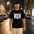 Черна OVERSIZED тениска „WIN IN SILENCE“ — noDRAMA