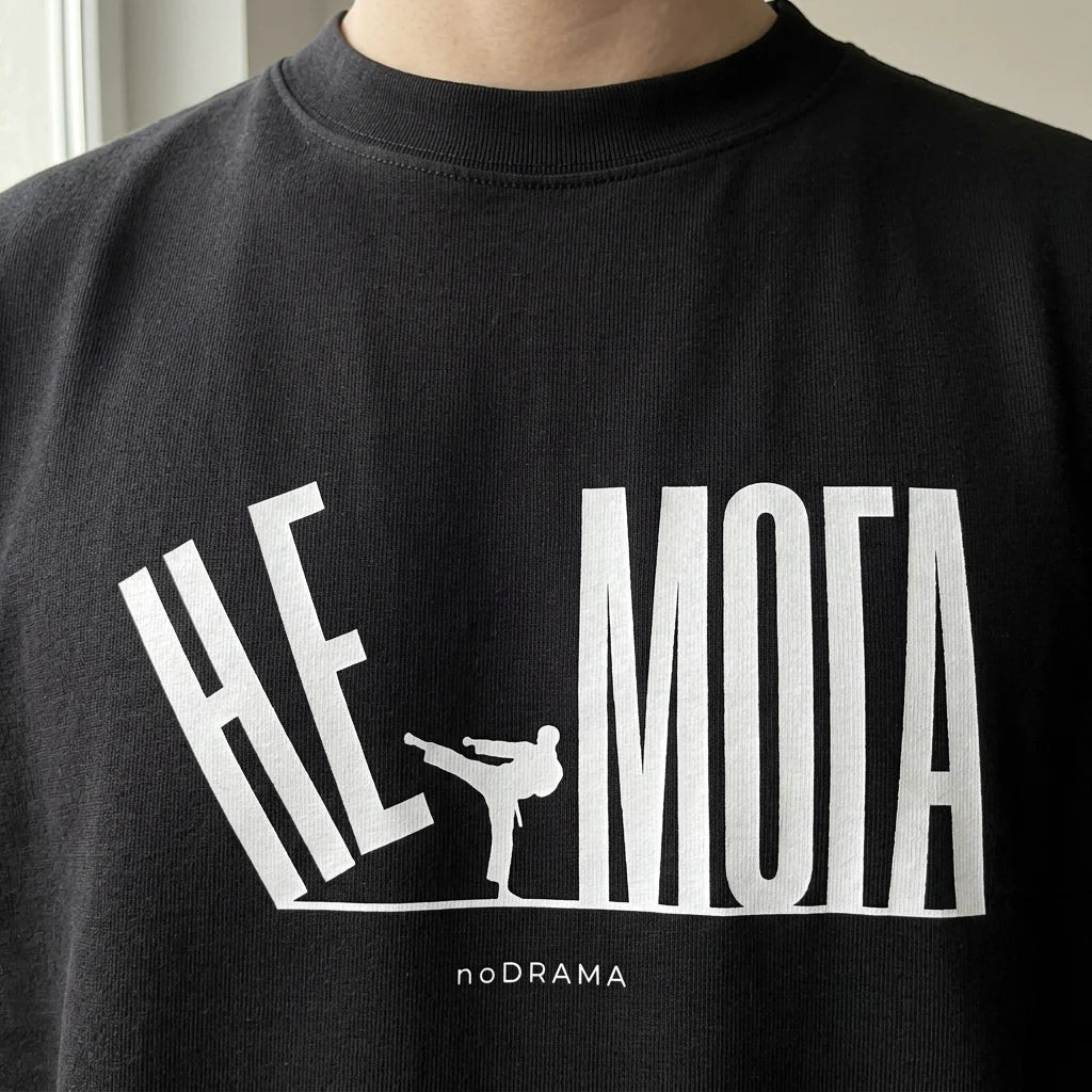 Черна OVERSIZED тениска „НЕ МОГА“ — noDRAMA