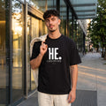 Черна OVERSIZED тениска „НЕ е цяло изречение“ — noDRAMA