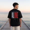 Черна OVERSIZED тениска „ALONE“ — noDRAMA