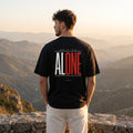 Черна OVERSIZED тениска „ALONE“ — noDRAMA