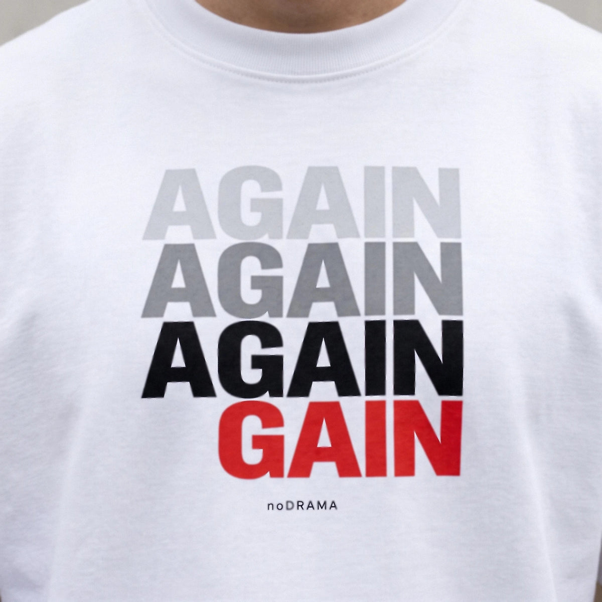 Черна OVERSIZED тениска „AGAIN AGAIN AGAIN GAIN“ — noDRAMA