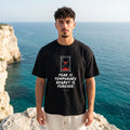Черна OVERSIZED тениска „FEAR IS TEMPORARY“ — noDRAMA