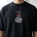 Черна OVERSIZED тениска „FEAR IS TEMPORARY“ — noDRAMA