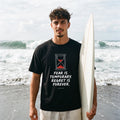 Черна OVERSIZED тениска „FEAR IS TEMPORARY“ — noDRAMA