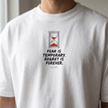 Черна OVERSIZED тениска „FEAR IS TEMPORARY“ — noDRAMA