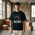 Черна OVERSIZED тениска „NO PLAN B“ — noDRAMA