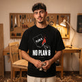 Черна OVERSIZED тениска „NO PLAN B“ — noDRAMA