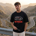 Черна OVERSIZED тениска „NO RISK NO PORSCHE“ — noDRAMA