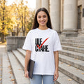 Бяла OVERSIZED тениска „ЩЕ СТАНЕ“ — noDRAMA