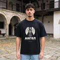 Черна OVERSIZED тениска „АНГЕЛ“ — noDRAMA