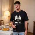 Черна OVERSIZED тениска „АНГЕЛ“ — noDRAMA