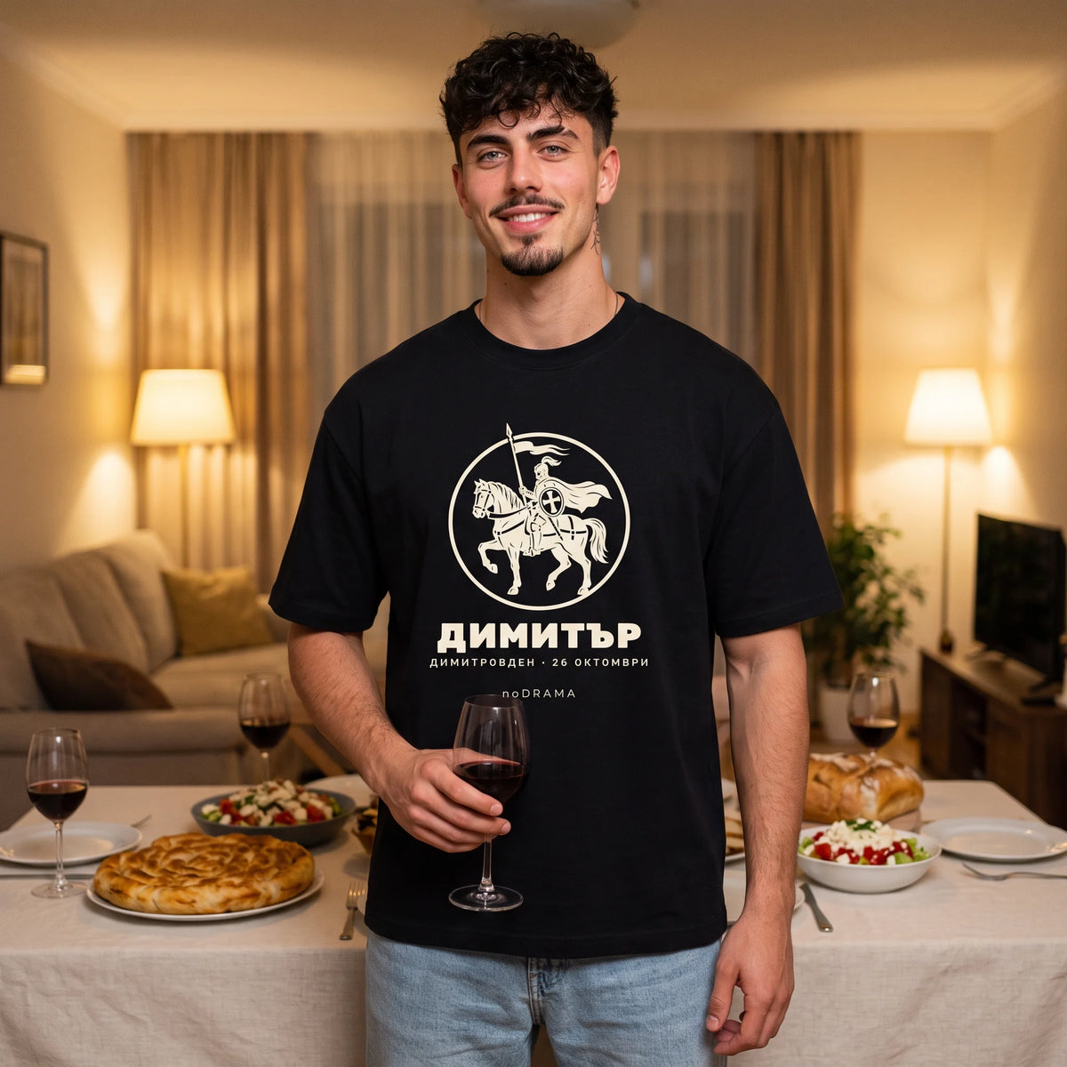 Черна OVERSIZED тениска „ДИМИТЪР“ — noDRAMA