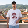 Бяла OVERSIZED тениска „ИВАН“ — noDRAMA