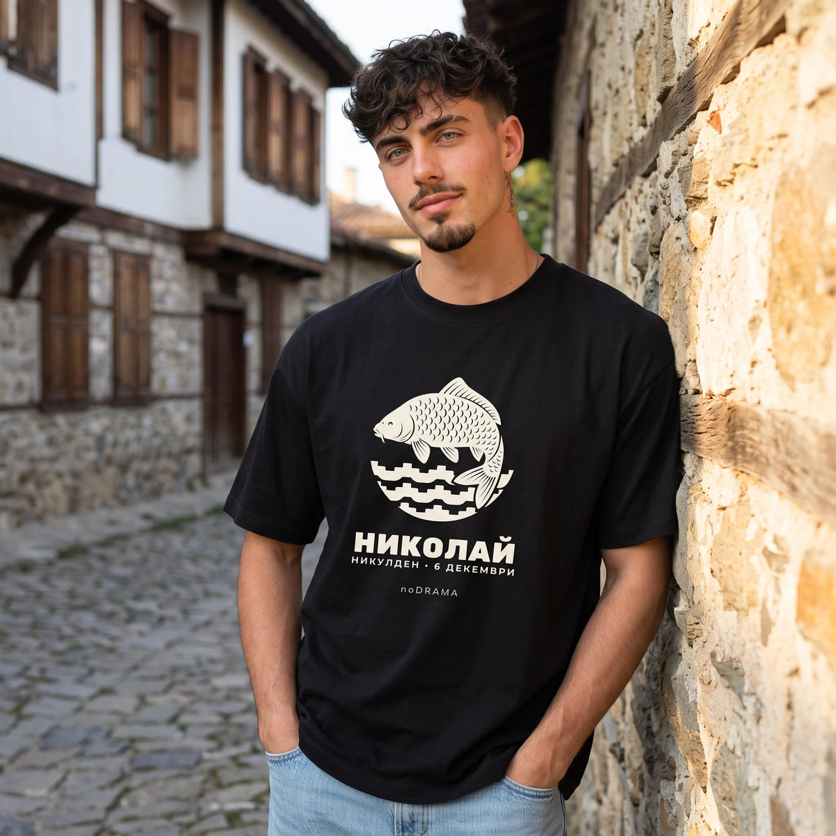 Черна OVERSIZED тениска „НИКОЛАЙ“ — noDRAMA