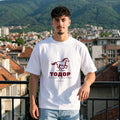 Бяла OVERSIZED тениска „ТОДОР“ — noDRAMA